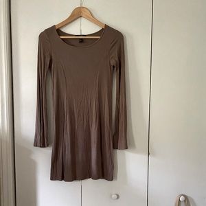 Brown bell sleeve dress